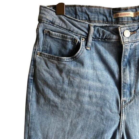 Levi’s 721 High Rise Skinny Jeans Azure Glow Light Wash Size 32 - Picture 5 of 16